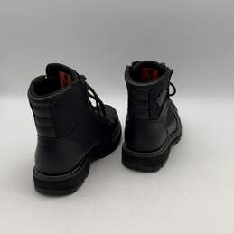 Mens Bonham D93369 Black Leather Lace-Up Round Toe Short Biker Boots Size 8.5M alternative image