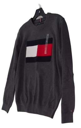 NWT Tommy Hilfiger Mens Gray Crew Neck Long Sleeve Pullover Sweater Size Medium