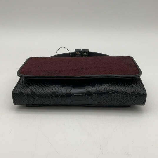 NWT Womens Brown Black Leather Animal Print Detachable Strap Crossbody Bag image number 4