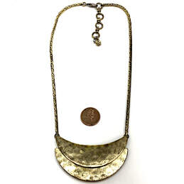 Designer Lucky Brand Gold-Tone Adjustable Chain Hammered Pendant Necklace