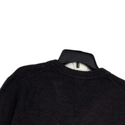 NWT Mens Black Knitted V-Neck Long Sleeve Pullover Sweater Size Large alternative image