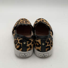 Womens Brown Black Leopard Print Suede Low Top Slip-On Sneaker Shoes Sz 8 M alternative image