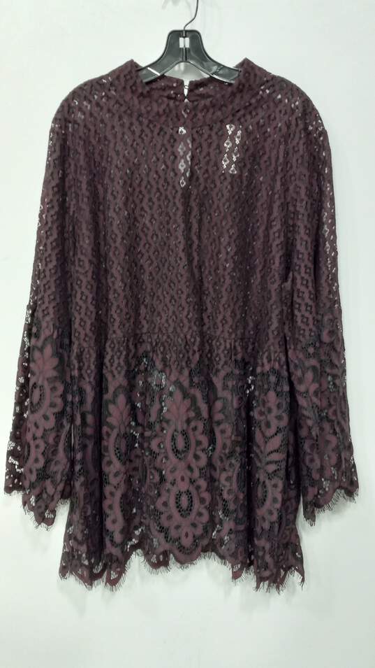 Women's Maroon Shear Blouse Size 26 NWT image number 1