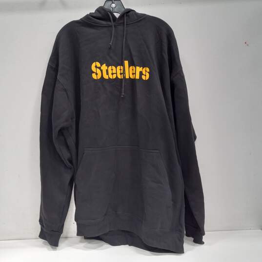 NFL Team Apparel Steelers  Terry Combs Hooded Sweater Size 2XT image number 1
