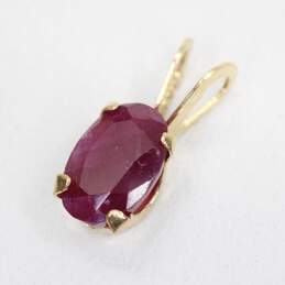 14K Yellow Gold with Ruby Gemstone Pendant