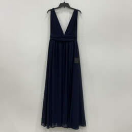 NWT Womens Heavenly Hues Blue Pleated Sleeveless V-Neck Maxi Dress Size XS