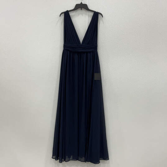 NWT Womens Heavenly Hues Blue Pleated Sleeveless V-Neck Maxi Dress Size XS image number 1