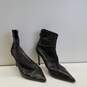 Alexandre Birman Black Leather Pleated Back Zip Ankle Heel Boots Shoes Size 37.5 B image number 3