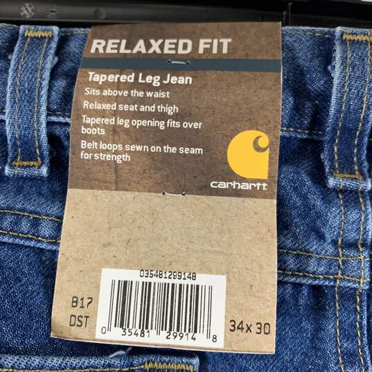 Men's Medium Wash Carhartt Relaxed Fit Jeans, Sz. 34x30 image number 3