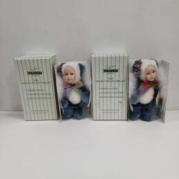 Bundle of 2 Seymour Mann Bear Collectibles Lilac Angel Dolls with Tags IOB