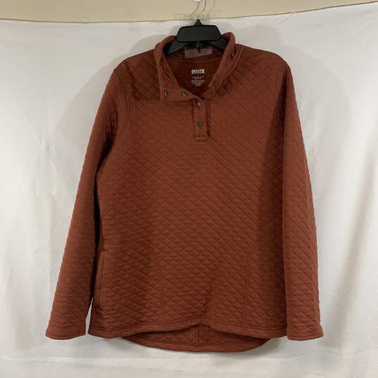 Men's Orange Duluth Trading Co. Quilted Pullover, Sz. L image number 1
