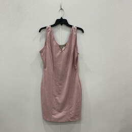 Womens Pink Sleeveless V-Neck Pullover Modern Sheath Dress Size 1X