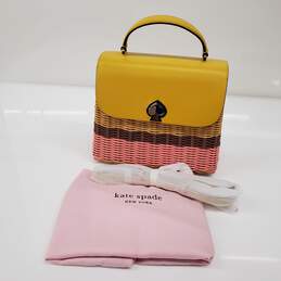 Kate Spade New York Romy Wicker Multicolor Medium Top Handle Bag