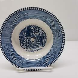 Vintage Royal Imperial Blue Currier & Ives Set of 6 Fruit Bowls alternative image