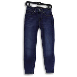 Womens Blue Denim Medium Wash 5 Pocket Design Skinny Leg Jeans Size 2/26