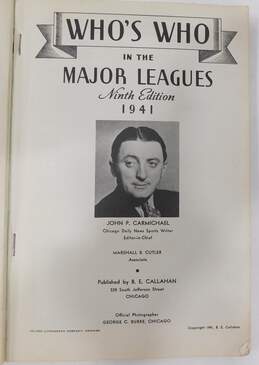 Vntg 1941 Who's Who In Major League Baseball Book alternative image