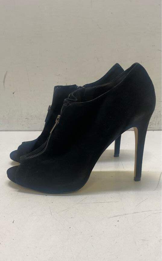 Gianni Bini Cadince Suede Peep Toe Heel Shoes Black 11 image number 2