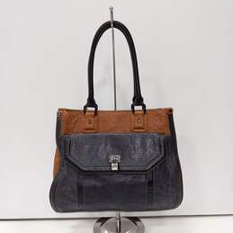 Blue & Brown Leather Handbag