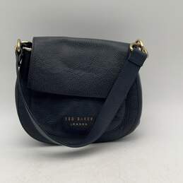 Ted Baker Womens Amali Navy Blue Leather Shoulder Strap Crossbody Bag Purse