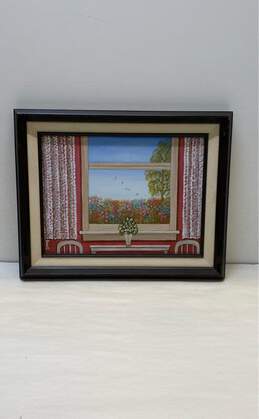 Simple Home Still Life, Spring Window Scene Print by Ma Eno Signed 1987