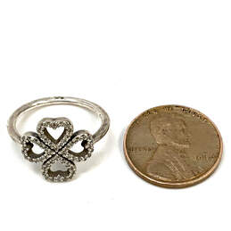 Designer Pandora 925 ALE Sterling Silver Shinny Four Leaf Heart Clover Ring alternative image
