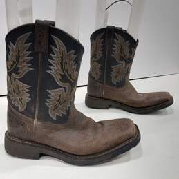 Ariat Brown, Black, And Gold Western Boots Size 6 alternative image