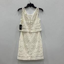 NWT Guess Womens White Lace Sleeveless Round Neck Back Zip Mini Dress Size 6 alternative image