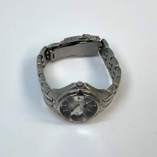 Designer Fossil BQ-9142 Silver-Tone Round Chronograph Bracelet Wristwatch image number 2