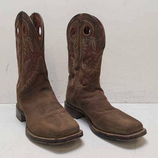 Dan Post Abram Square Toe Brown Leather Western Boots Men's Size 9.5D image number 3