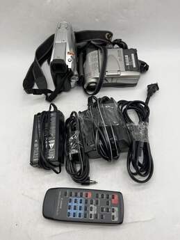 Lot Of 2 Silver Video Camcorder With Power Cables Not Tested W-0544190-B alternative image