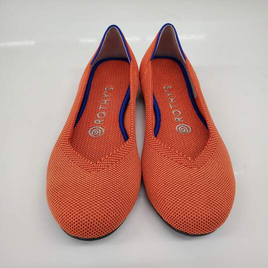 Rothy's The Flat Orange Knitted Round Toe Shoes Size 7 image number 4