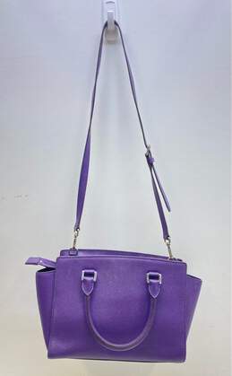 Michael Kors Leather Selma Medium Satchel Purple alternative image