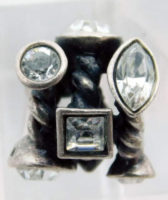 925 Sterling Silver Signed Chamilia Marquise Cut Swarovski Crystal Bead JC-2A image number 1