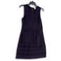 Womens Blue Sleeveless Round Neck Back Zip Fit & Flare Dress Size 6 image number 1