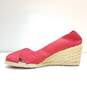 Lauren By Ralph Lauren Cecilia Red Fabric Espadrille Wedge Sandal Shoes Size 8 B image number 2
