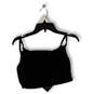 NWT Womens Black Sleeveless Spaghetti Strap Pullover Cropped Top Size M image number 2
