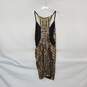 Tea & Cup Los Angeles Black & Gold Sequin Deep Plunge Lined Mini Dress WM Size M image number 2