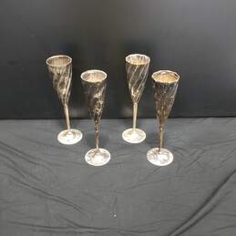 Bundle Of 4 E.P.N.S Brass and Silver Champagne Flutes