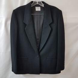 Vintage Black Wool Single Button Blazer Size 12