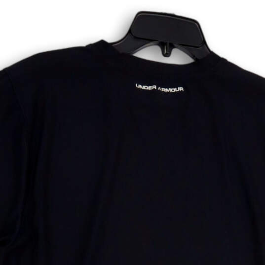 Mens Black Crew Neck Short Sleeve Regular Fit Pullover T-Shirt Size Large image number 4