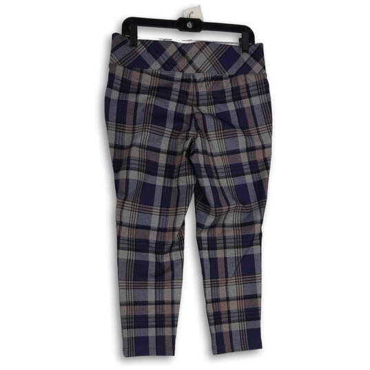 NWT Womens Blue Gray Plaid Pixie Knitted Pull-On Ankle Pant Size 00 image number 1