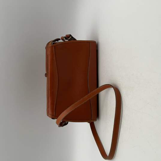 Dooney & Bourke Womens Brown Leather Adjustable Strap Crossbody Bag Purse image number 2