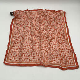 NWT Womens Orange Signature Print Silk Fashionable Rectangle Neck Scarf