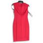Womens Burgundy Chain Neck Sleeveless Back Zip Sheath Dress Size 2 image number 2