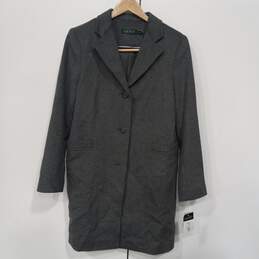 Lauren Ralph Lauren Women's Gray Wool Blend Reefer Coat Size 10 NWT