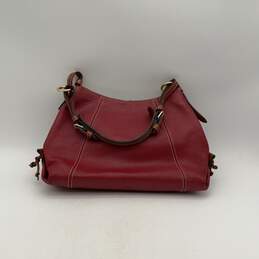 Dooney Bourke Womens Red Leather Inner Pockets Adjustable Zip Shoulder Purse alternative image