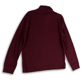 Mens Red Mock Neck Long Sleeve Regular Fit Pullover Sweater Size Medium alternative image