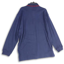 NWT Mens Navy Blue Spread Collar Long Sleeve Polo Shirt Size XL alternative image
