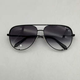 Womens Black Gradient Fade QC-000142 Metal Full Rim Aviator Sunglasses