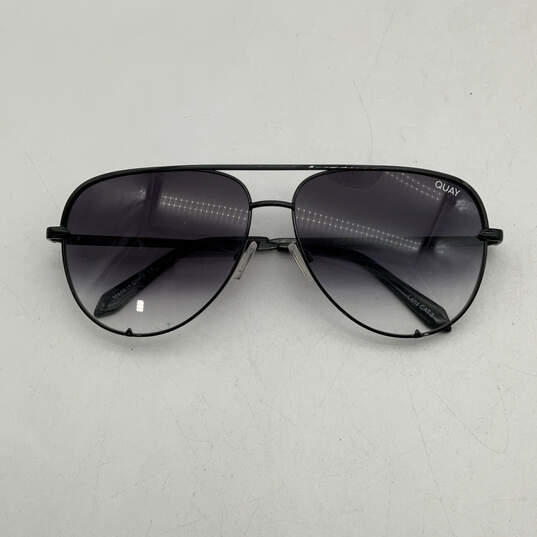 Womens Black Gradient Fade QC-000142 Metal Full Rim Aviator Sunglasses image number 1